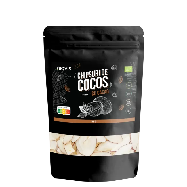 Chipsuri De Cocos Cu Cacao Ecologice Bio 100g