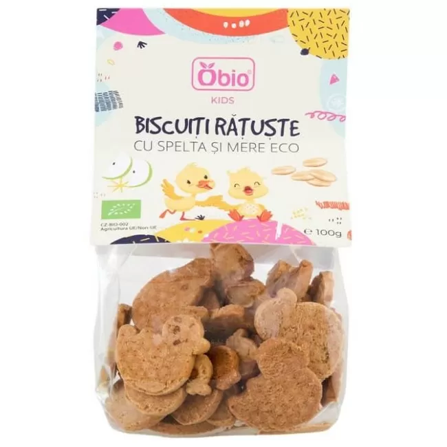 Biscuiti Ratuste Cu Spelta Si Mere Bio 100g Obio RevoBio Ro