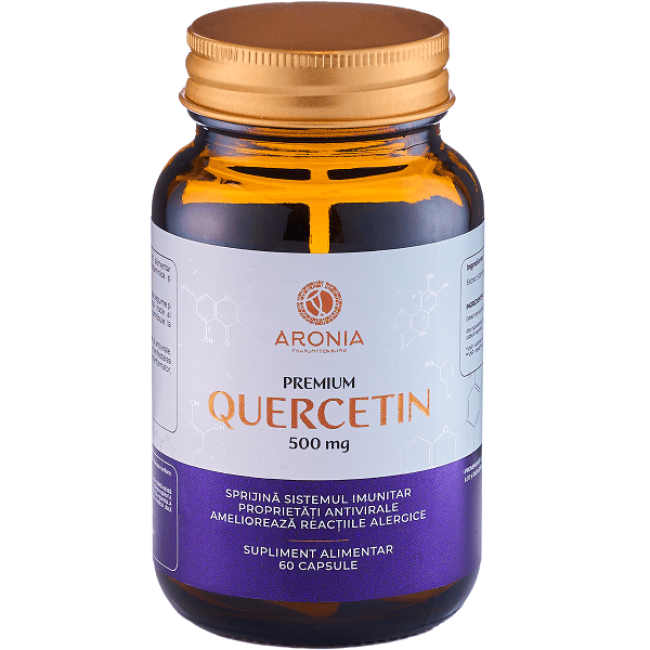 Premium Quercetin 500 mg — 60 capsule cu proprietăți antioxidante, antiinflamatorii, antivirale și antihistaminice