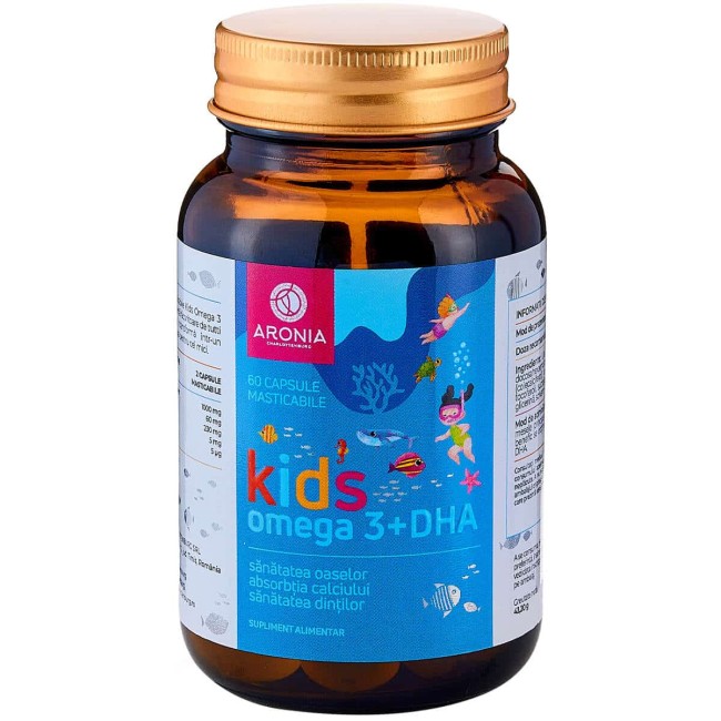 Kids Omega 3 + DHA — 60 capsule masticabile pentru creșterea și dezvoltarea sănătoasă a copiilor