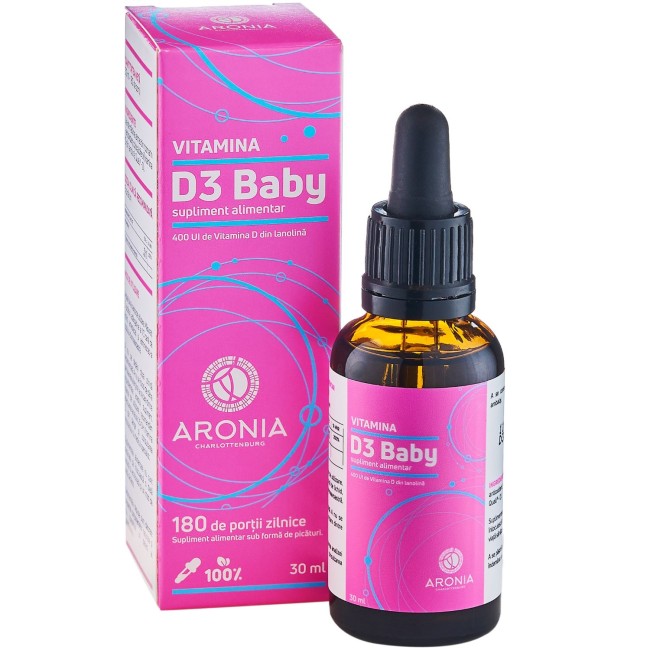 Vitamina D3 Baby — 400 UI, 30ml — supliment pentru creșterea și dezvoltarea sănătoasă a copiilor