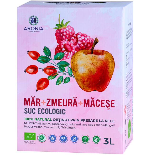 Suc de Măr, Zmeură și Măceșe 3L ECO (RO-ECO-029)