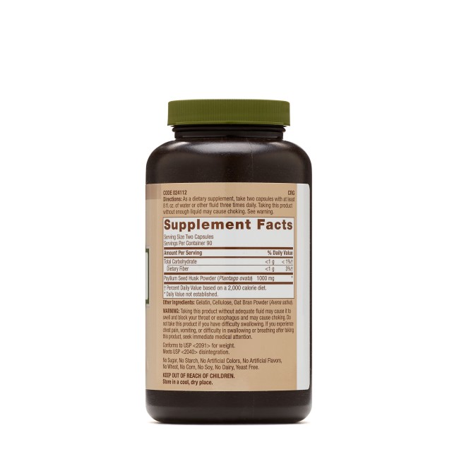 Gnc Natural Brand Psyllium Seed Husk 500 Mg, Seminte De Psyllium Decordicate, 180 Cps