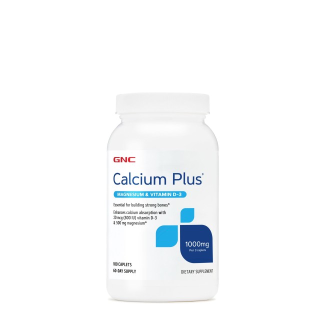 Gnc Calcium Plus Magnesium & Vitamin D-3 1000 Mg, Calciu Cu Magneziu Si Vitamina D-3, 180 Tb