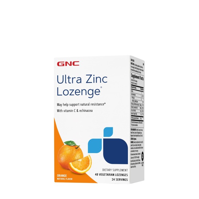 Gnc Ultra Zinc Lozenge, Zinc Cu Aroma Naturala De Portocale, 48 Tb