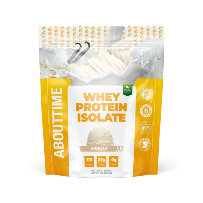 Abouttime Whey Protein Isolate, Izolat Proteic Din Zer Cu Aroma De Vanilie, 928 G