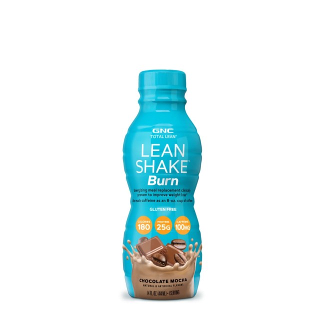 Gnc Total Lean Lean Shake Burn, Bautura Proteica Energizanta Cu Aroma De Chocolate Mocha, 414 Ml