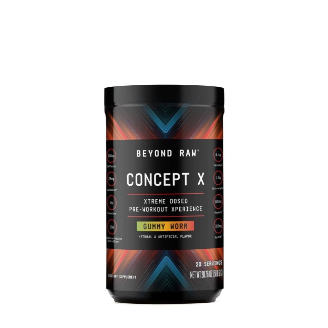 Beyond Raw Concept X Pre-workout, Formula Pre-workout Cu Aroma Gummy Worm, 588.6 G