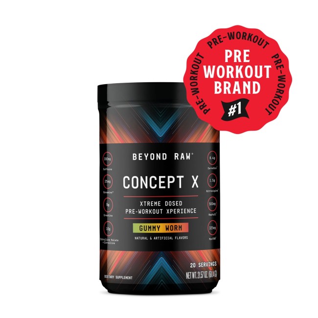 Beyond Raw Concept X Pre-workout, Formula Pre-workout Cu Aroma Gummy Worm, 588.6 G