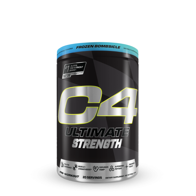 Cellucor C4 Ultimate Strenght Pre-workout, Formula Avansata Pentru Forta Cu Aroma De Frozen Bombsicle, 550 G