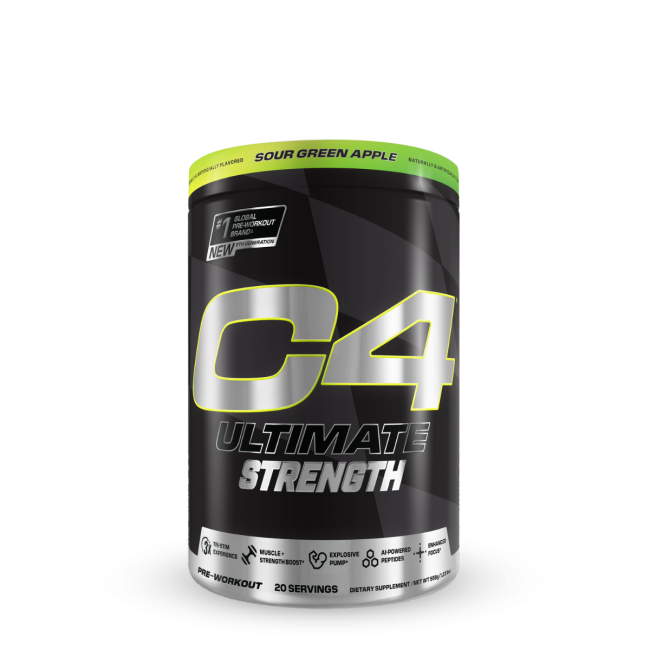 Cellucor C4 Ultimate Strenght Pre-workout, Formula Avansata Pentru Forta Cu Aroma De Mar Verde Acrisor, 558 G