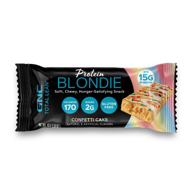 Gnc Total Lean Protein Blondie Confetti Cake, Prajitura Blondie Cu Aroma De Ciocolata Alba Si Confetti, 45 G