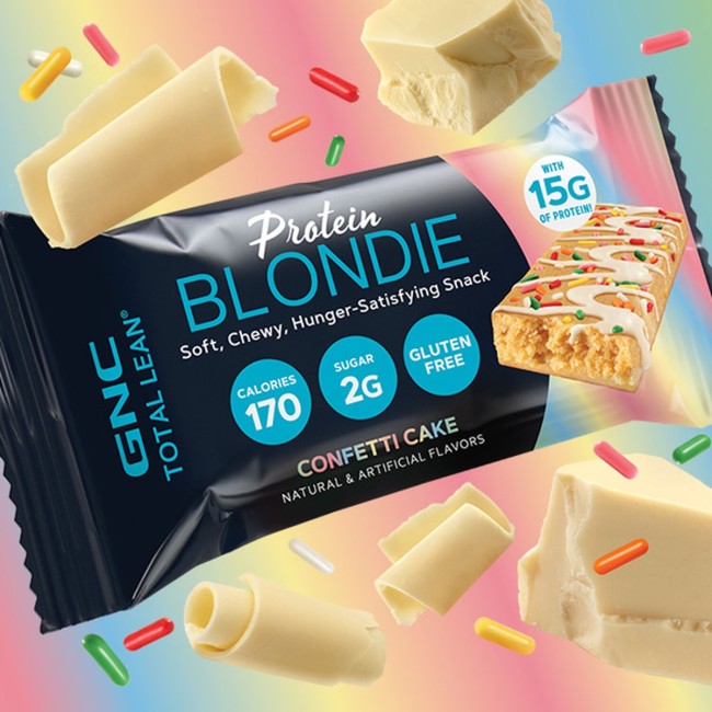 Gnc Total Lean Protein Blondie Confetti Cake, Prajitura Blondie Cu Aroma De Ciocolata Alba Si Confetti, 45 G