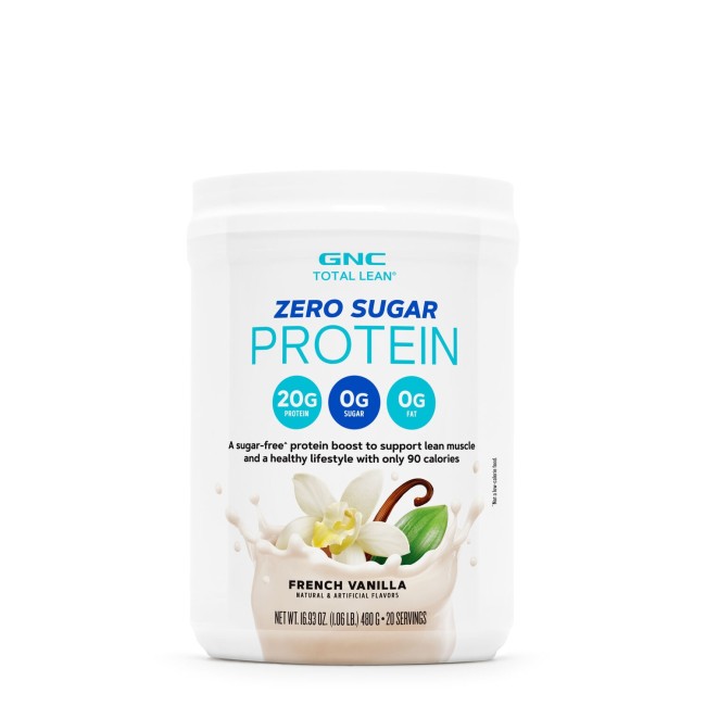 Gnc Total Lean Zero Sugar, Proteina Fara Zahar Cu Aroma De Vanilie, 480 G