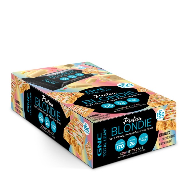 Gnc Total Lean Protein Blondie Confetti Cake, Prajitura Blondie Cu Aroma De Ciocolata Alba Si Confetti, 45 G