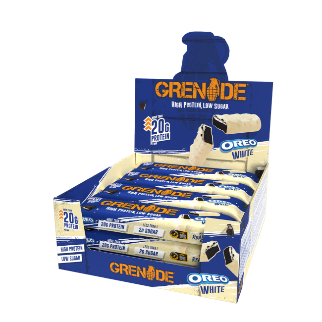 Grenade High Protein, Low Sugar Bar Oreo White, Baton Proteic Cu Aroma De Biscuiti Oreo White, 60 G