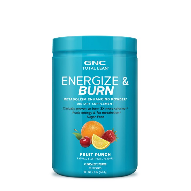 Gnc Total Lean Energize & Burn, Formula Pentru Accelerarea Metabolismului, Cu Aroma De Punch De Fructe, 276g