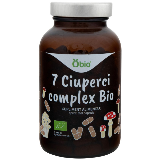 7 Ciuperci complex, bio, 150 capsule (45g), Obio