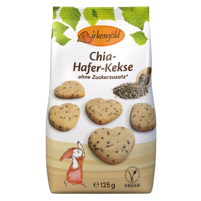 Biscuiti cu chia si ovaz, 125g, Birkengold