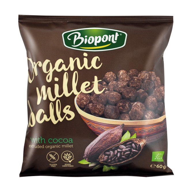 Bilute din mei expandat cu cacao, fara gluten, bio 60g Biopont