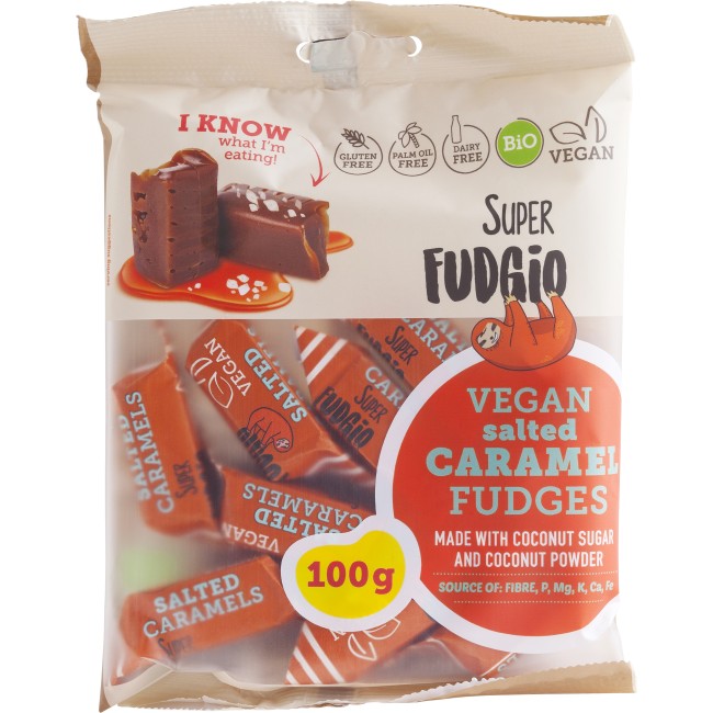 Caramele aroma caramel sarat, bio, 100g, Super Fudgio