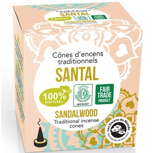 Conuri parfumate naturale - santal, indiene, 12 buc., Aromandise