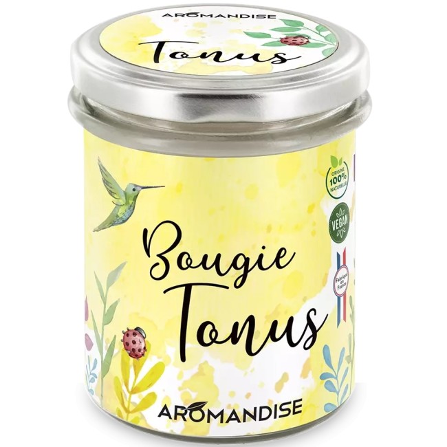 Lumanare parfumata naturala Tonus, vegana, 150g Aromandise