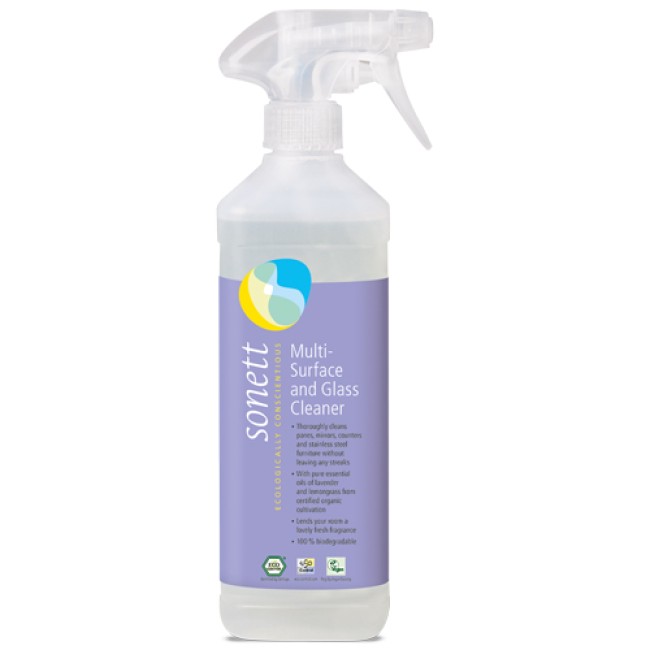 DETERGENT ECOLOGIC PT. STICLA SI ALTE SUPRAFETE 500ML Sonett