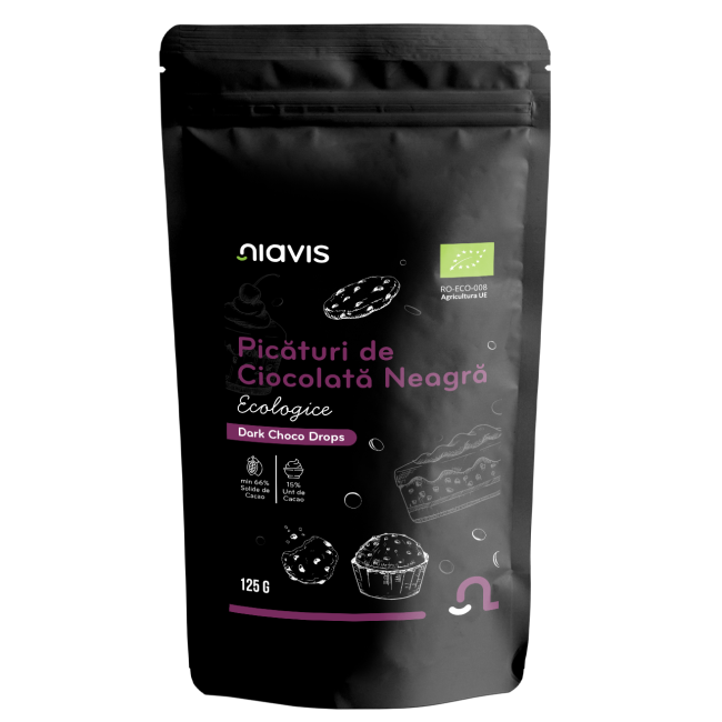 Picaturi de Ciocolata Neagra Ecologice/BIO 125g