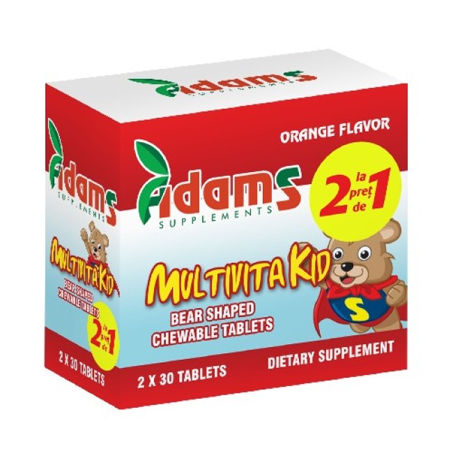 Pachet MultivitaKid 30tablete masticabile Adams 1+1 GRATIS